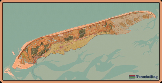 De kaart van Terschelling